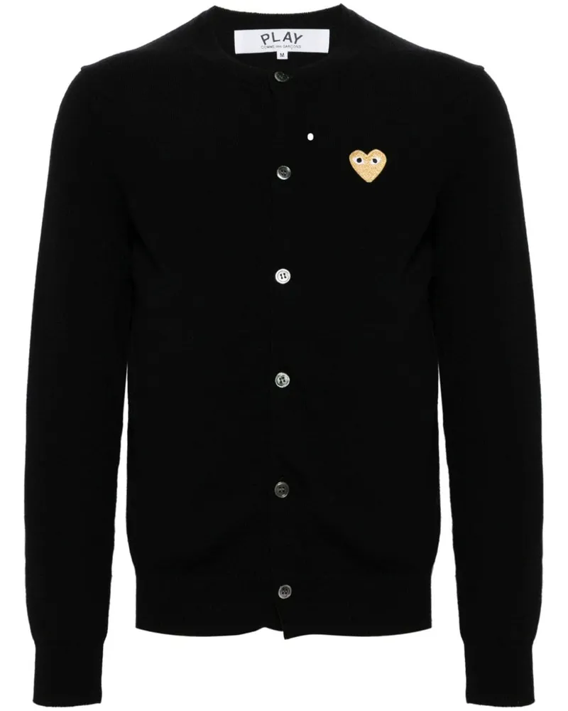 Comme des Garçons Cardigan mit Herz-Patch - Schwarz Schwarz