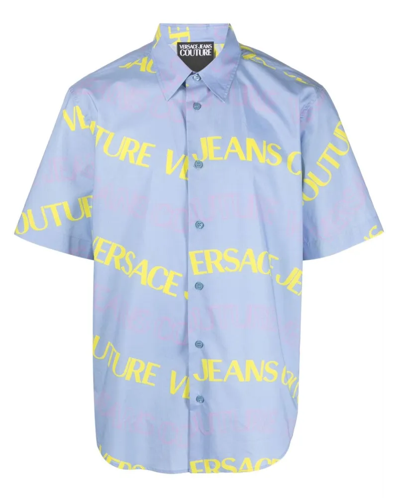 Versace Jeans Hemd mit Logo-Print - Blau Blau