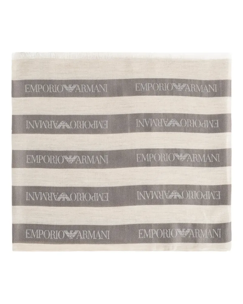 Emporio Armani striped scarf - Nude Nude