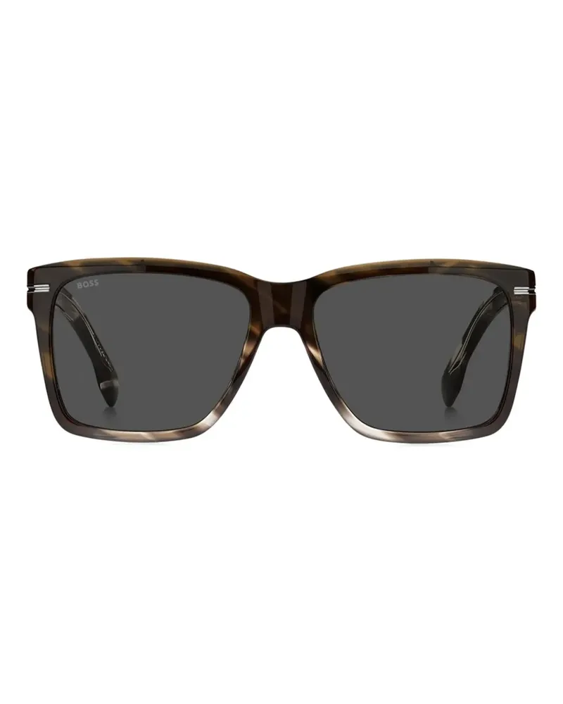 HUGO BOSS Sonnenbrille mit eckigem Gestell - Grau Grau