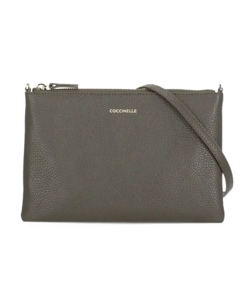 Coccinelle grained-leather clutch bag - Grau Grau