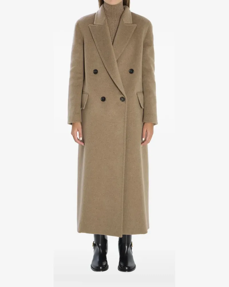 Max Mara Armonia Kaschmirmantel mit steigendem Revers - Nude Nude