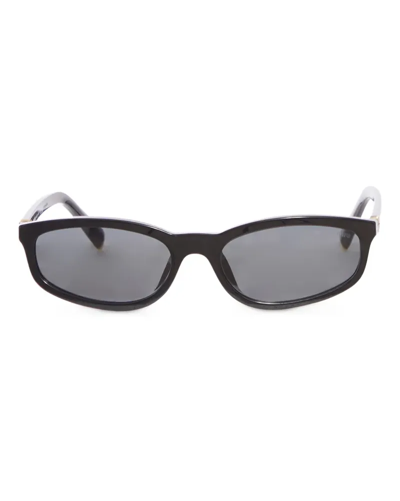 Miu Miu Sonnenbrille mit rundem Gestell - Schwarz Schwarz