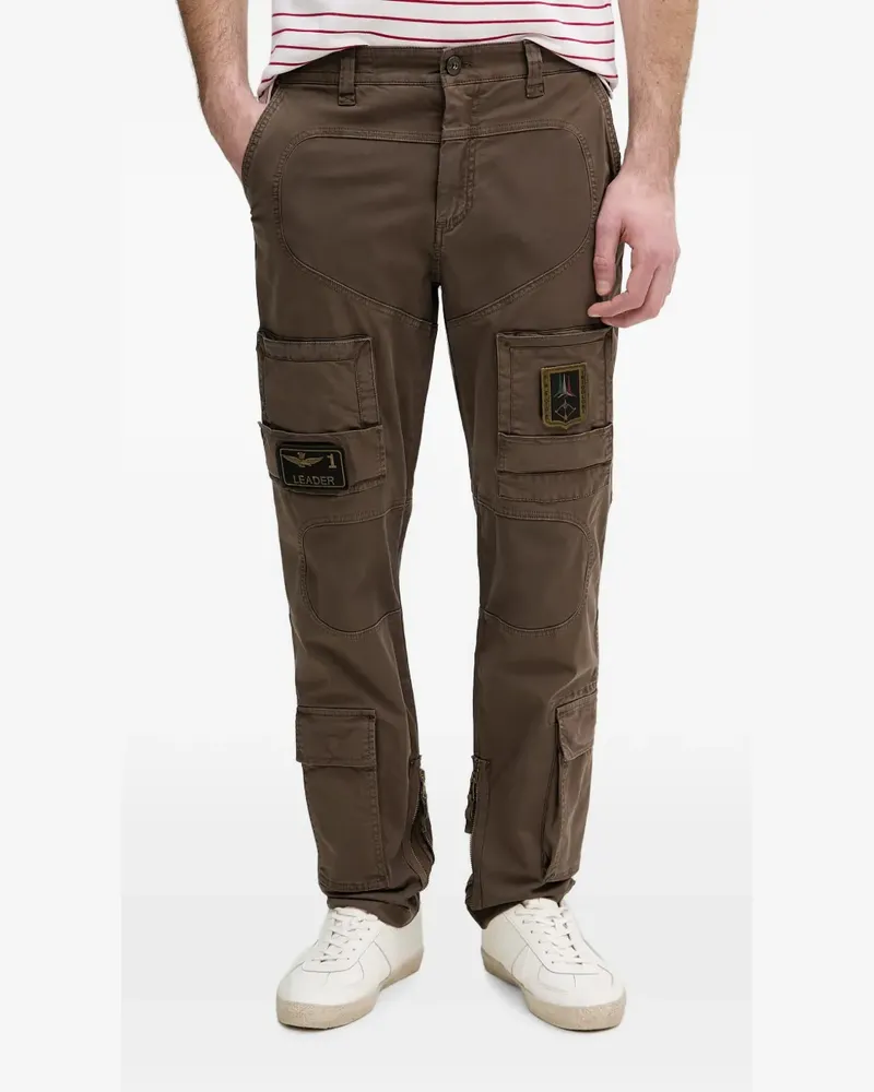 Aeronautica Militare logo-patch panelled cargo pants - Grün Grün