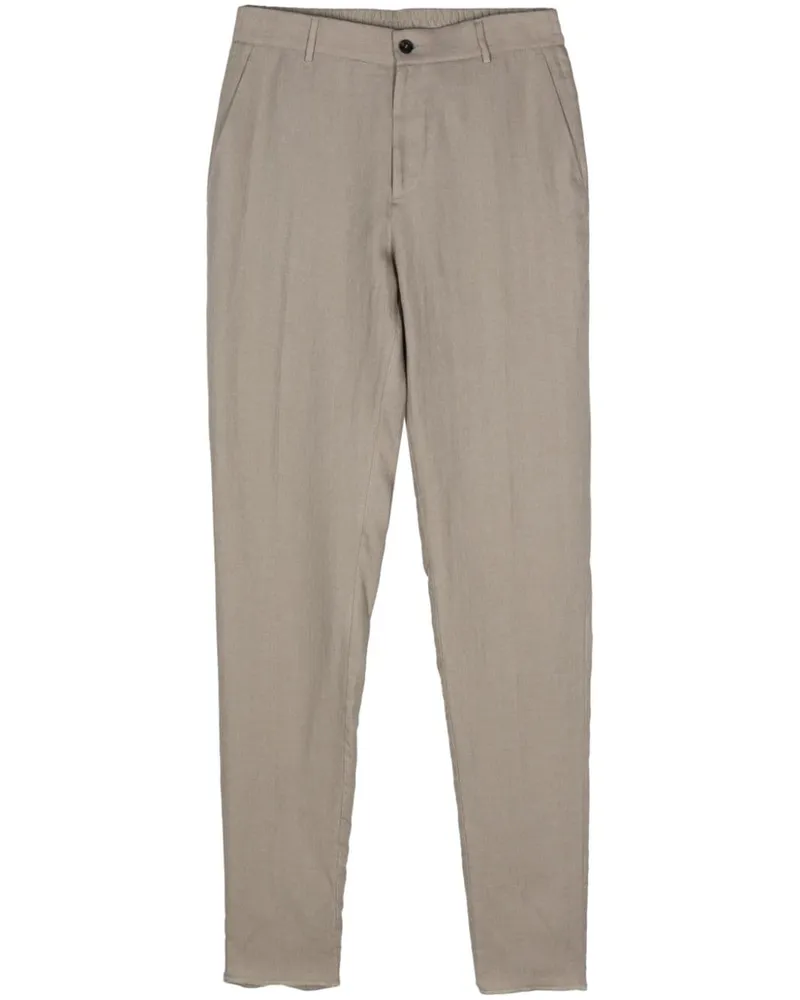 Peserico Tapered-Hose aus Leinen - Grün Grün