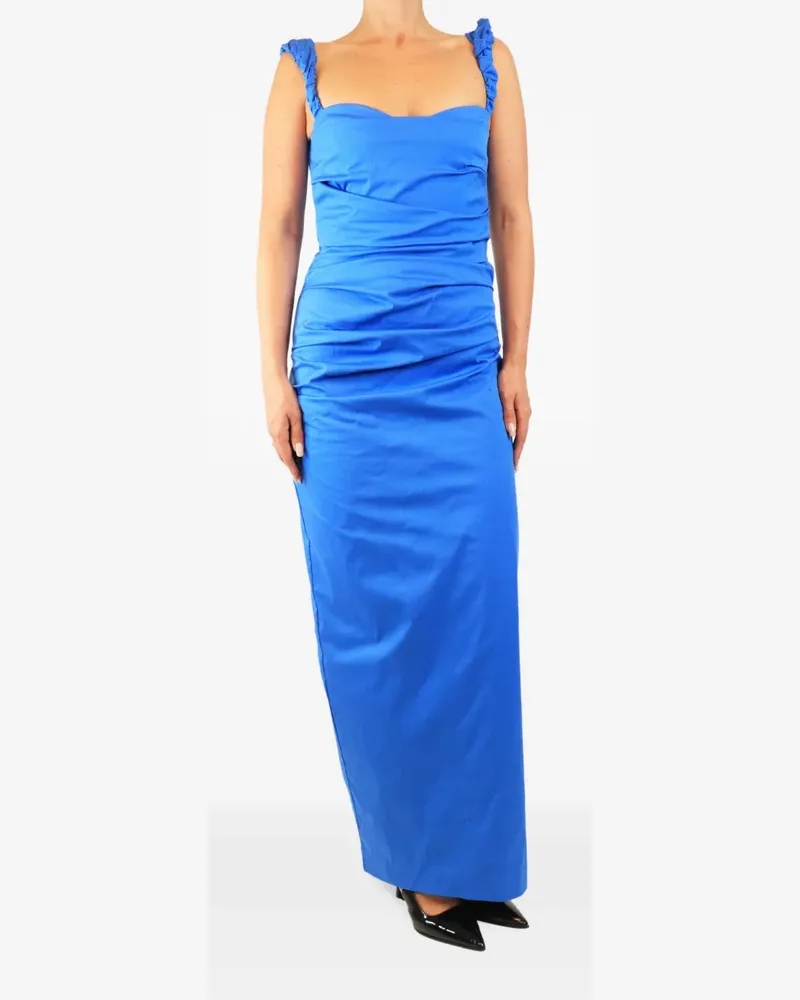 SIR ruched ruffled-strap maxi dress - Blau Blau