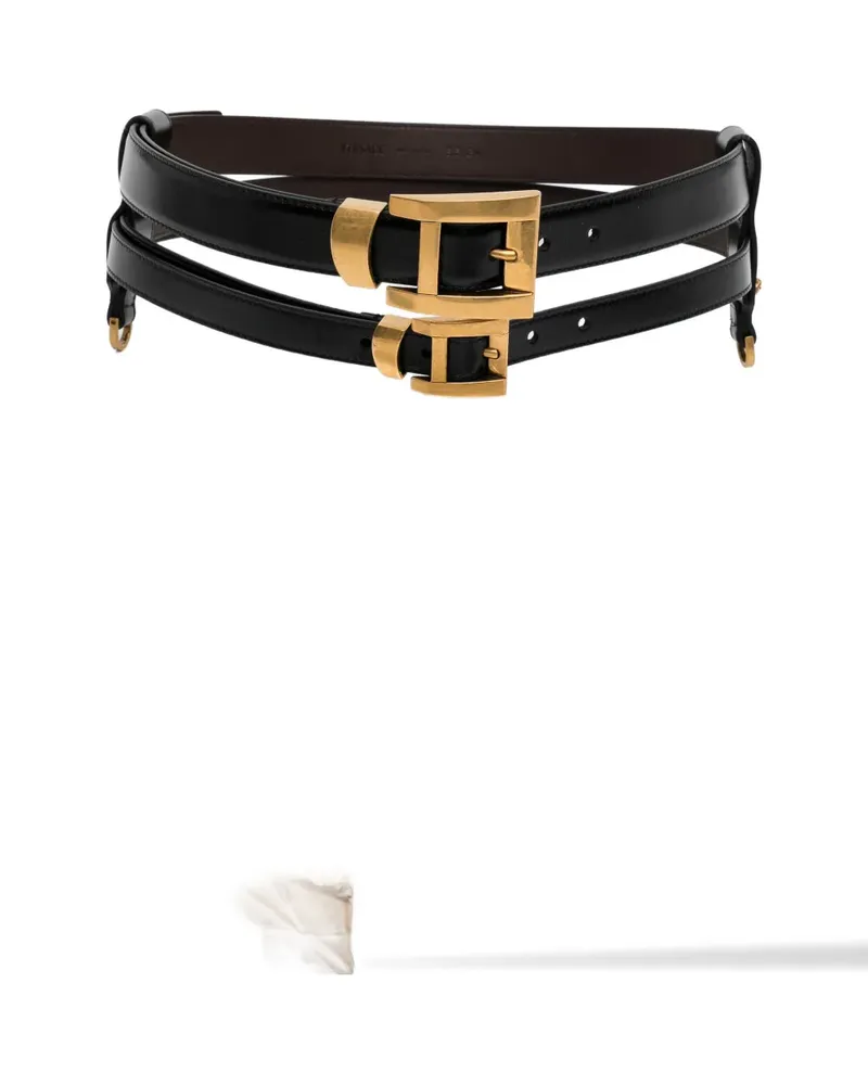 Versace double-strap leather belt - Schwarz Schwarz