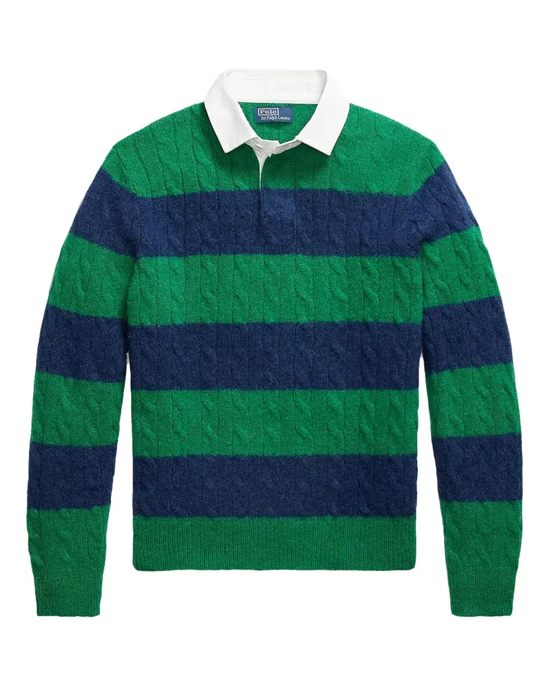 Ralph Lauren Rugby striped cable-knit polo shirt - Grün Grün