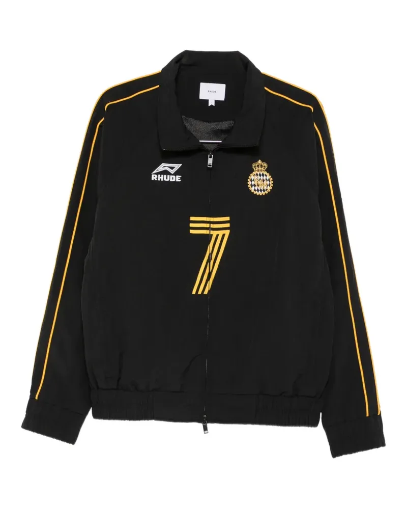 RHUDE Leichte Jacke mit Logo-Print - Schwarz Schwarz