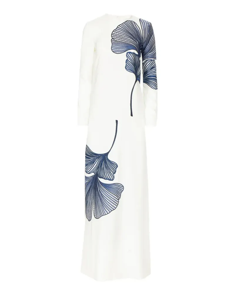 COSTARELLOS Austie Maxikleid mit Blumenstickerei - Weiß Weiß