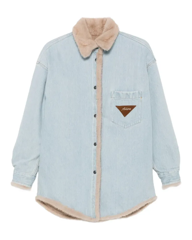 AVA ADORE faux-fur trim denim jacket - Blau Blau