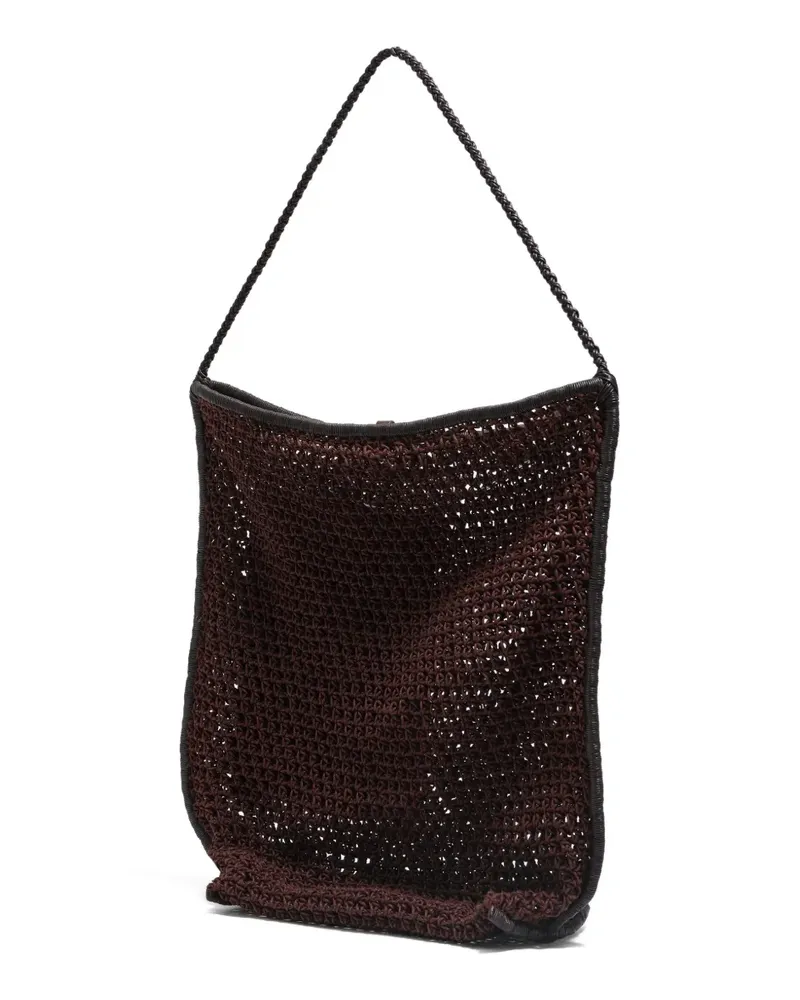 BIMBA Y LOLA Gehäkelte Schultertasche mit Lochmuster - Braun Braun