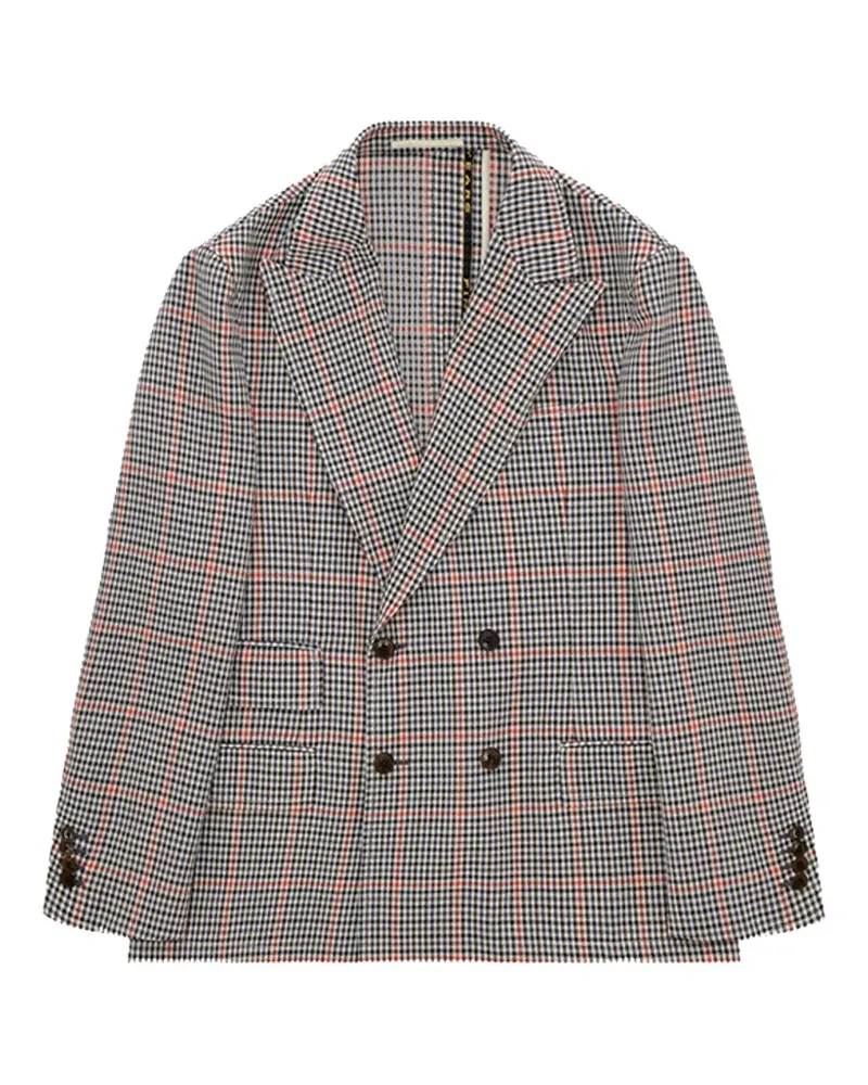 Fortela plaid double-breasted blazer - Blau Blau