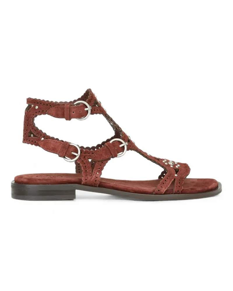 ash Flache Paprika Studs Sandalen - Rot Rot