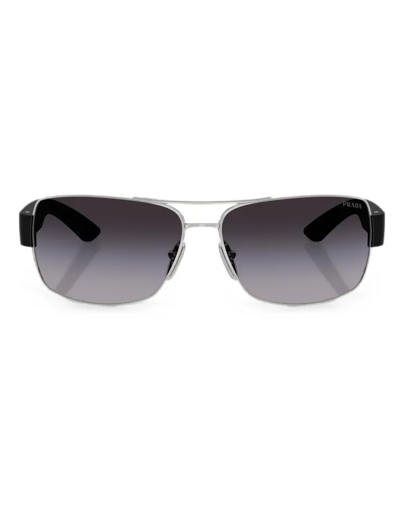 Prada gradient-lens rectangle-frame sunglasses - Silber Silber