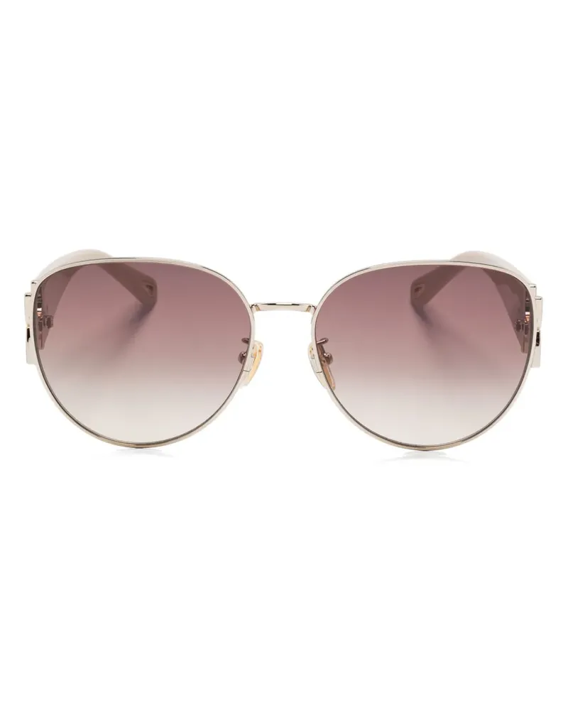 Chloé Sonnenbrille mit geometrischem Gestell - Nude Nude