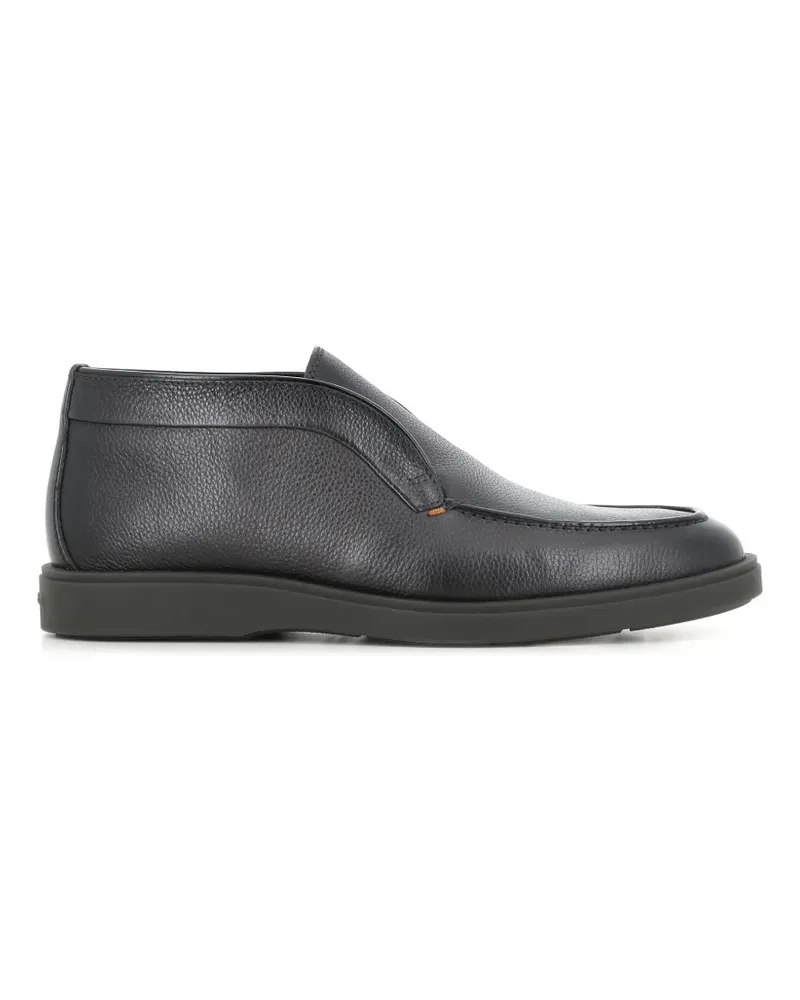 Santoni Stiefel aus gekörntem Leder - Schwarz Schwarz