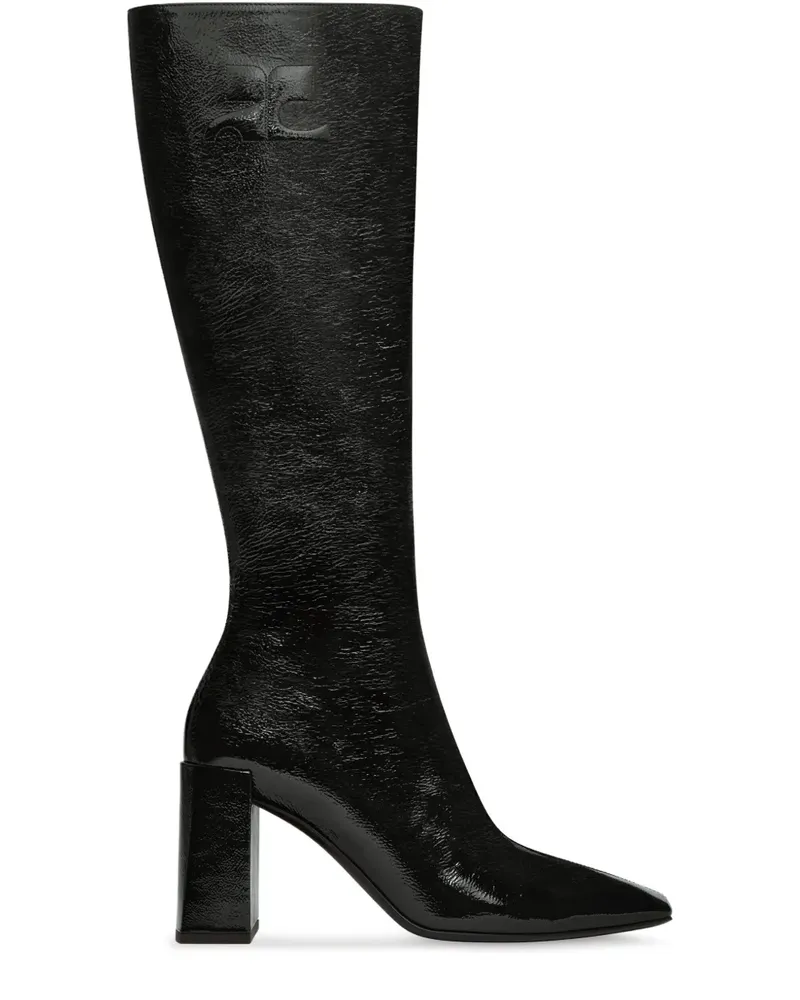 Courrèges Kniehohe Stiefel mit Blockabsatz - Schwarz Schwarz