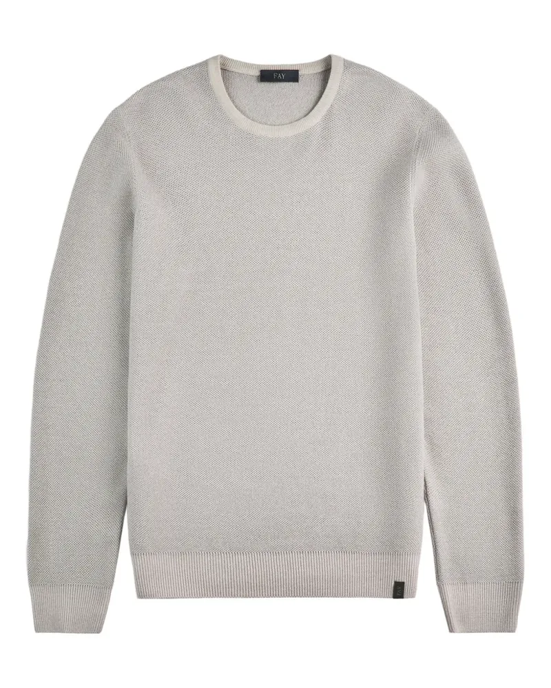 Fay honeycomb crew-neck sweater - Nude Nude