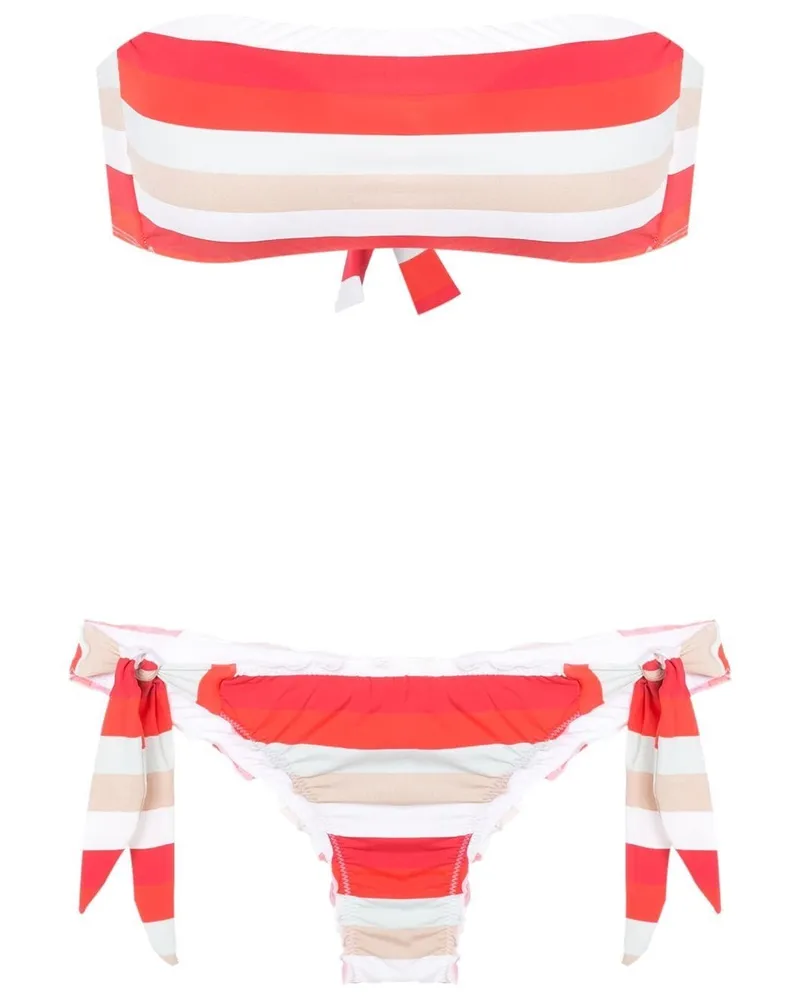 Amir Slama Gestreifter Bikini - Rot Rot