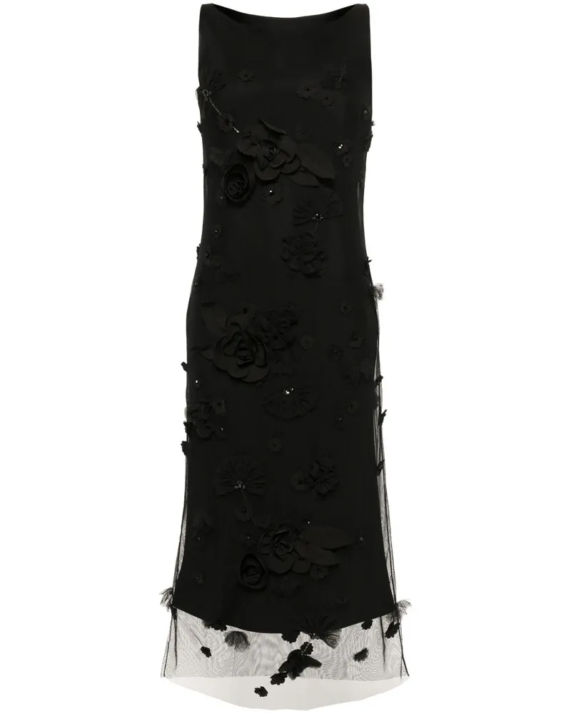 Viktor & Rolf Kleid mit Blumenapplikation - Schwarz Schwarz