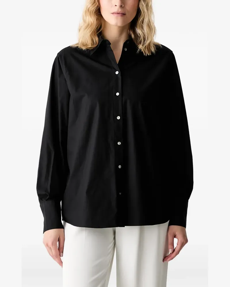 Karl Lagerfeld embroidered-logo button-up shirt - Schwarz Schwarz