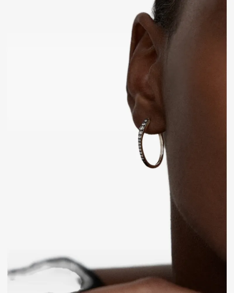 Monica Vinader Riva pavé diamond hoop earrings - Silber Silber