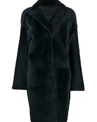 Yves Salomon Shearling-Mantel im Oversized-Look Blau