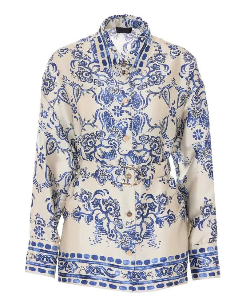 Liu Jo belted printed shirt - Nude Nude