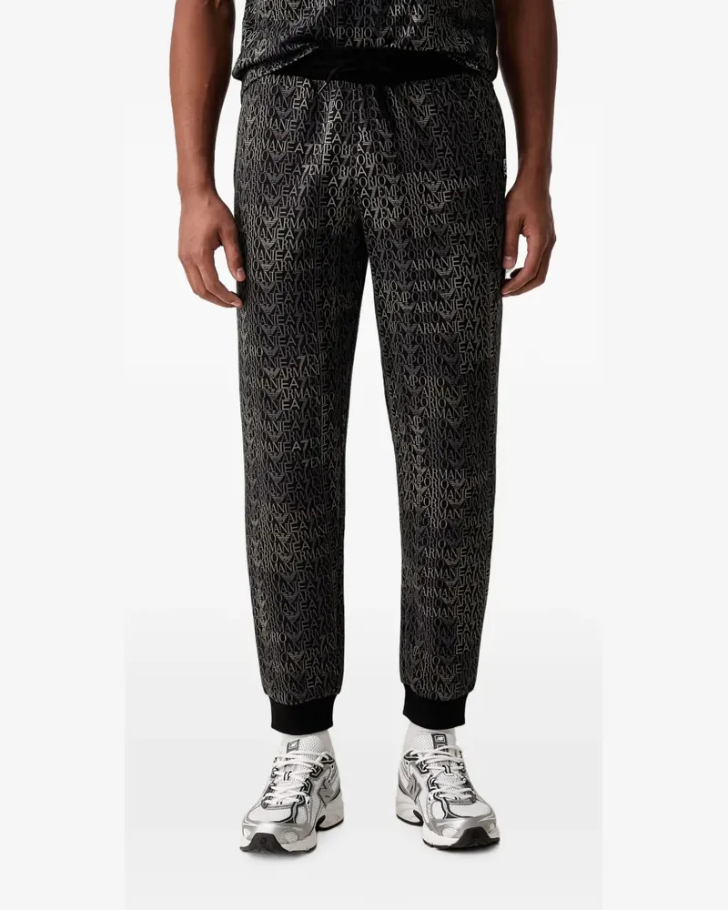 EA7 Jogginghose mit Logo-Print - Schwarz Schwarz