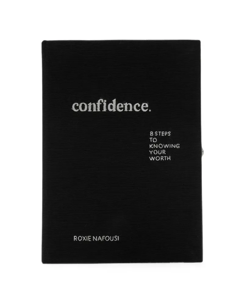 Olympia Le-Tan x Roxie Nafousi Confidence: Knowing Your Worth Clutch mit Stickerei - Schwarz Schwarz