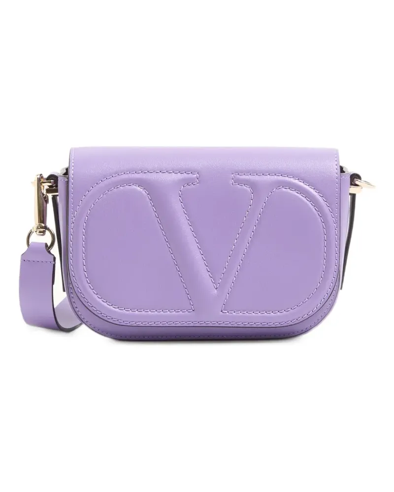 Valentino Garavani VLogo Walk small calfskin cross body bag - Violett Violett