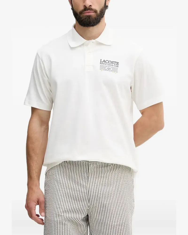 Lacoste Roland-Garros Poloshirt mit Logo - Weiß Weiß