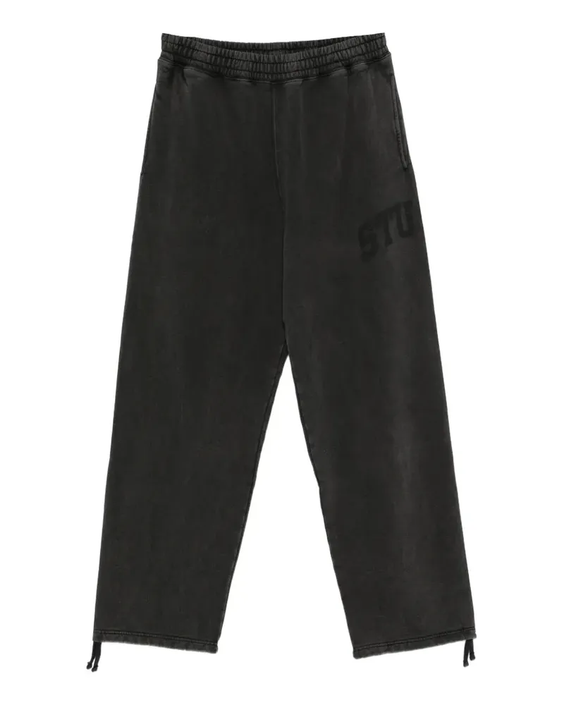 Stüssy logo-print drawstring-hem track pants - Schwarz Schwarz