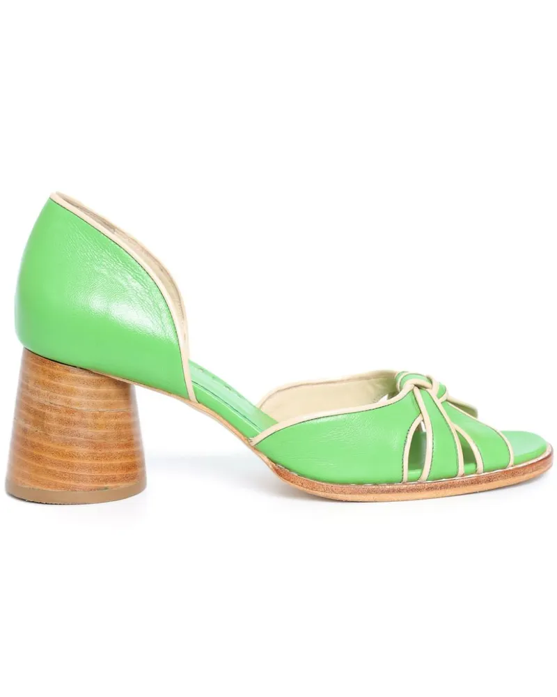 Sarah Chofakian Pumps aus Leder 65mm - Grün Grün