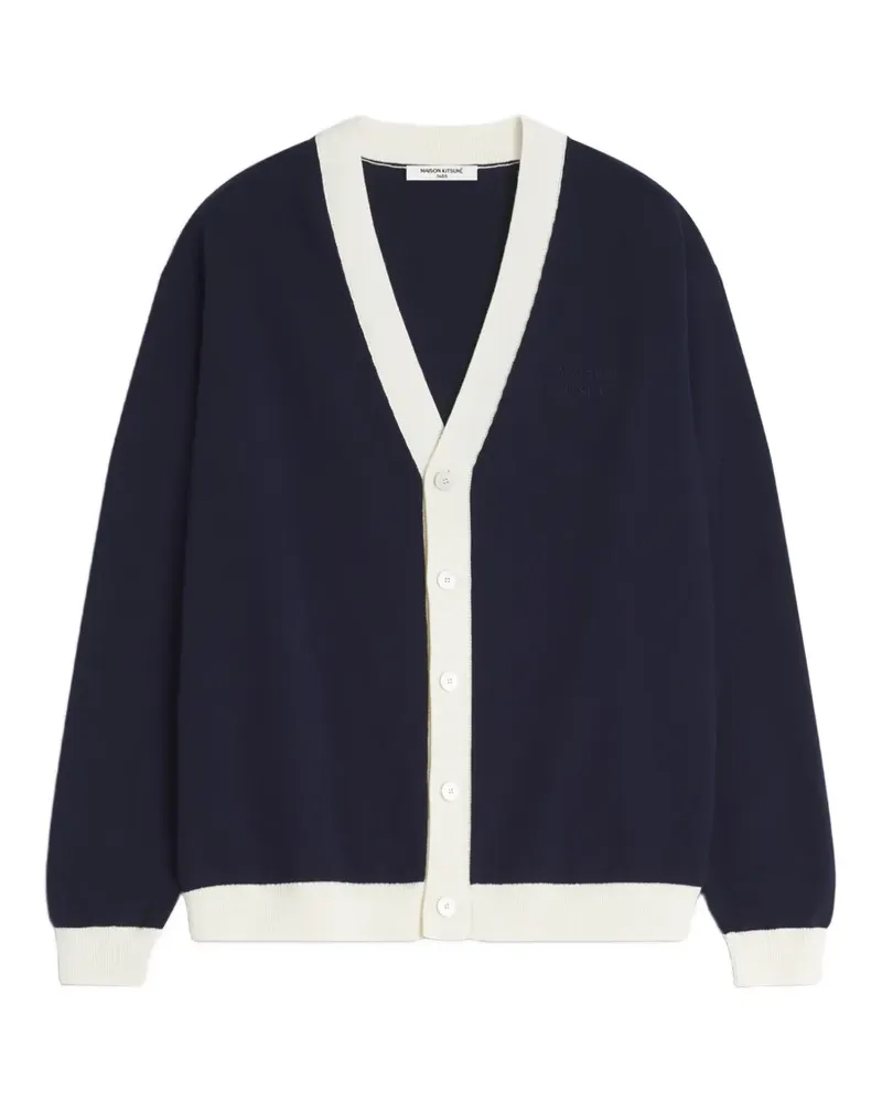 Kitsuné button trim cardigan - Blau Blau
