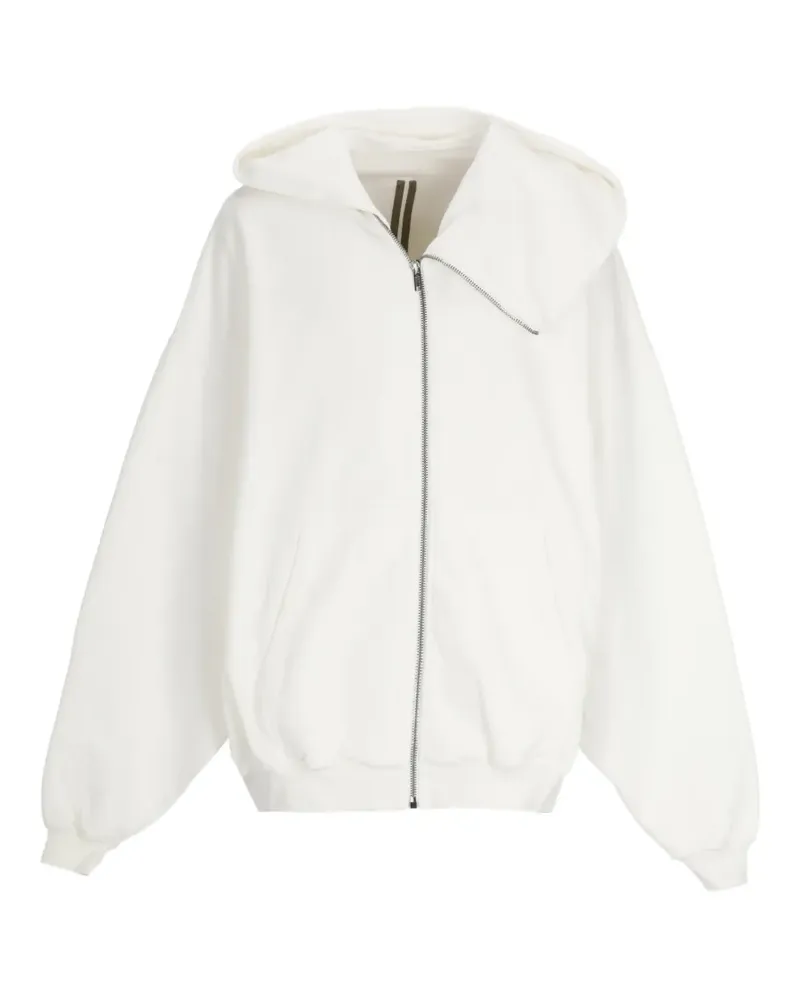 DRKSHDW by Rick Owens MOUNTAIN HUN asymmetric-zip hoodie - Weiß Weiß