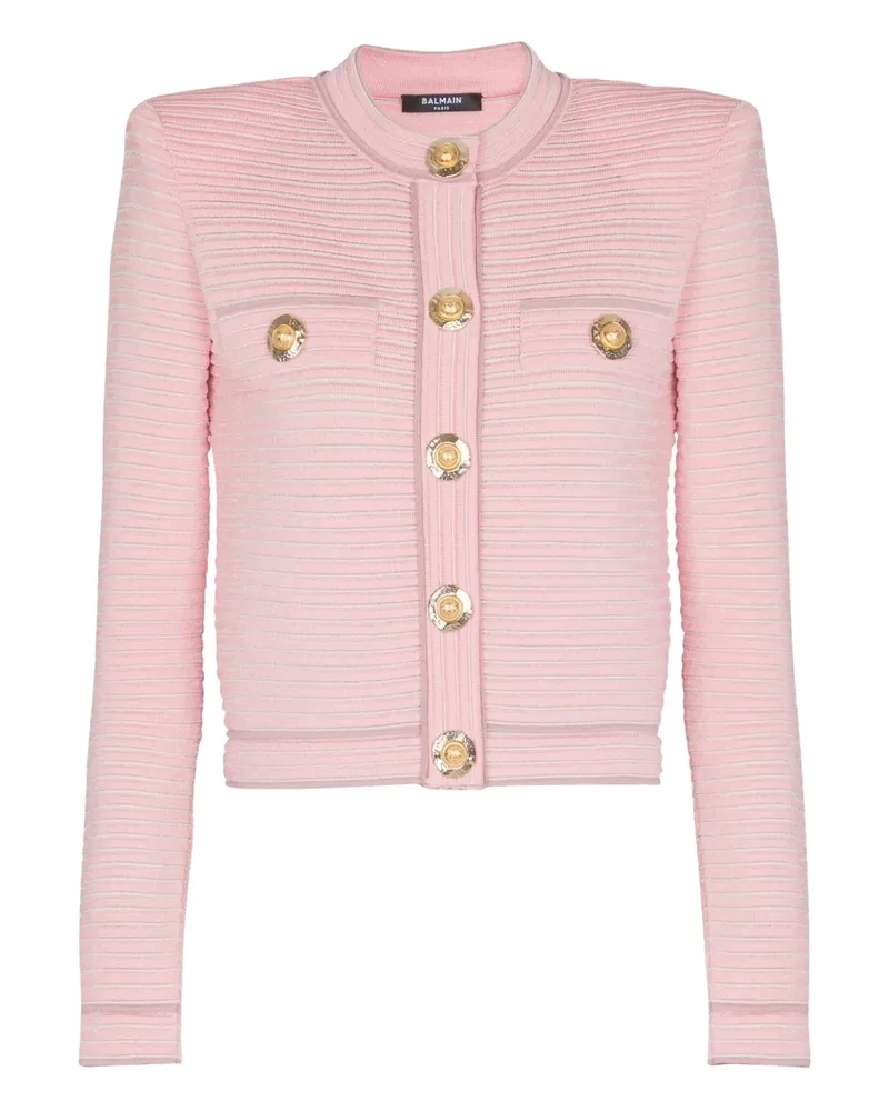 Balmain Klassischer Cropped-Cardigan - Rosa Rosa