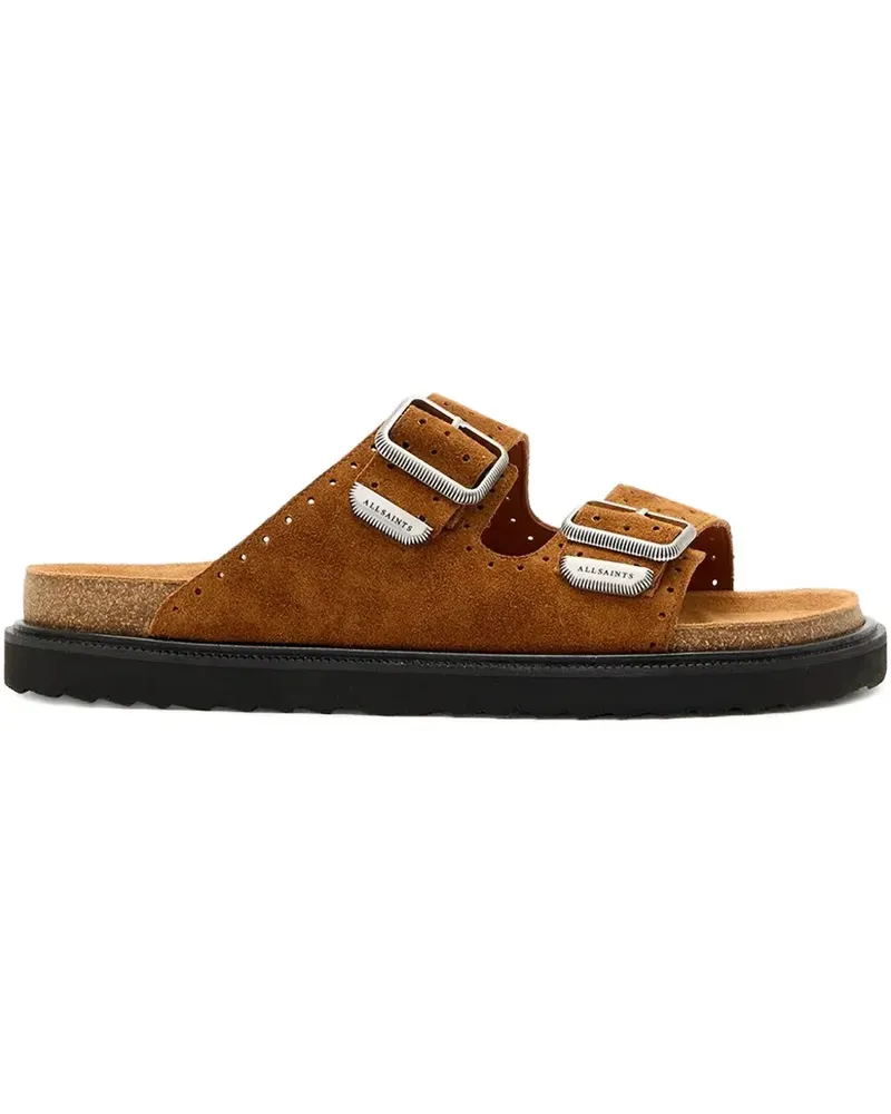 AllSaints Perforierte Sandalen mit Schnallen - Braun Braun