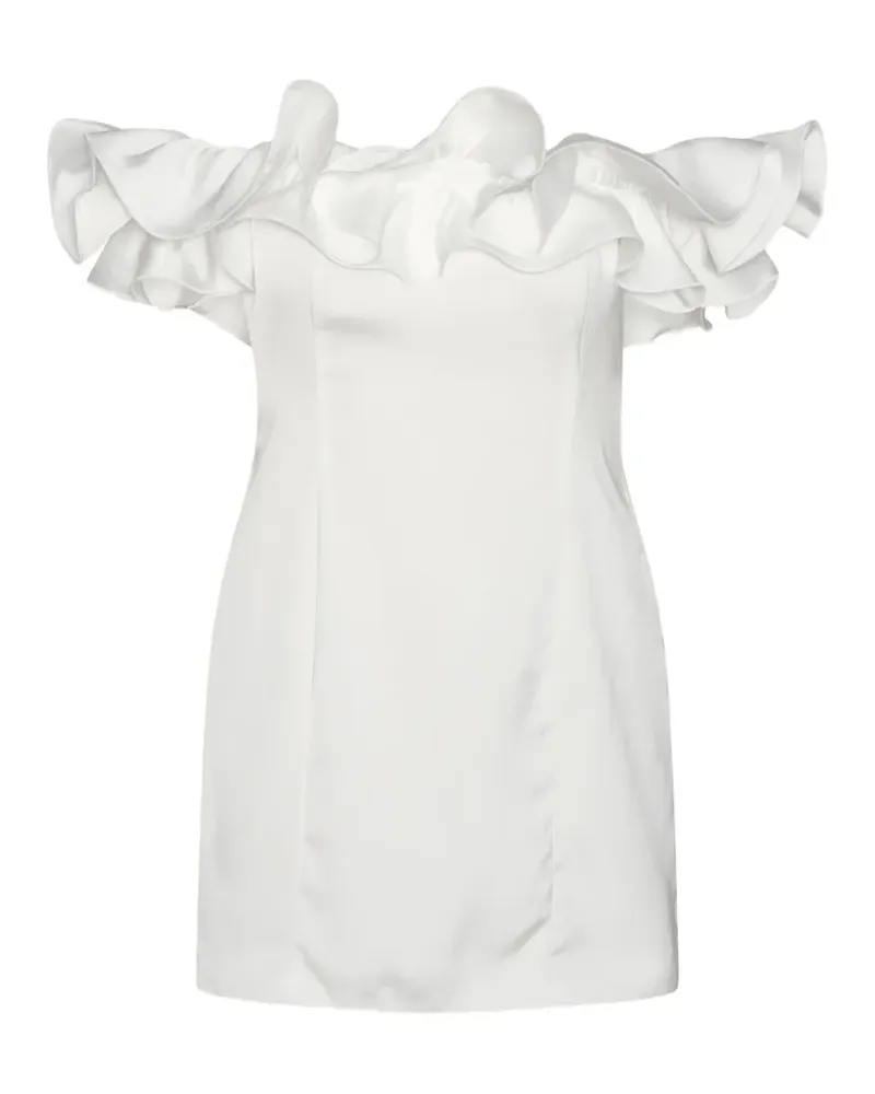 ROTATE Birger Christensen Minikleid mit Rüschen - Weiß Weiß
