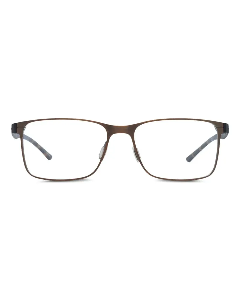 Porsche Design Eckige Brille aus Titan - Braun Braun
