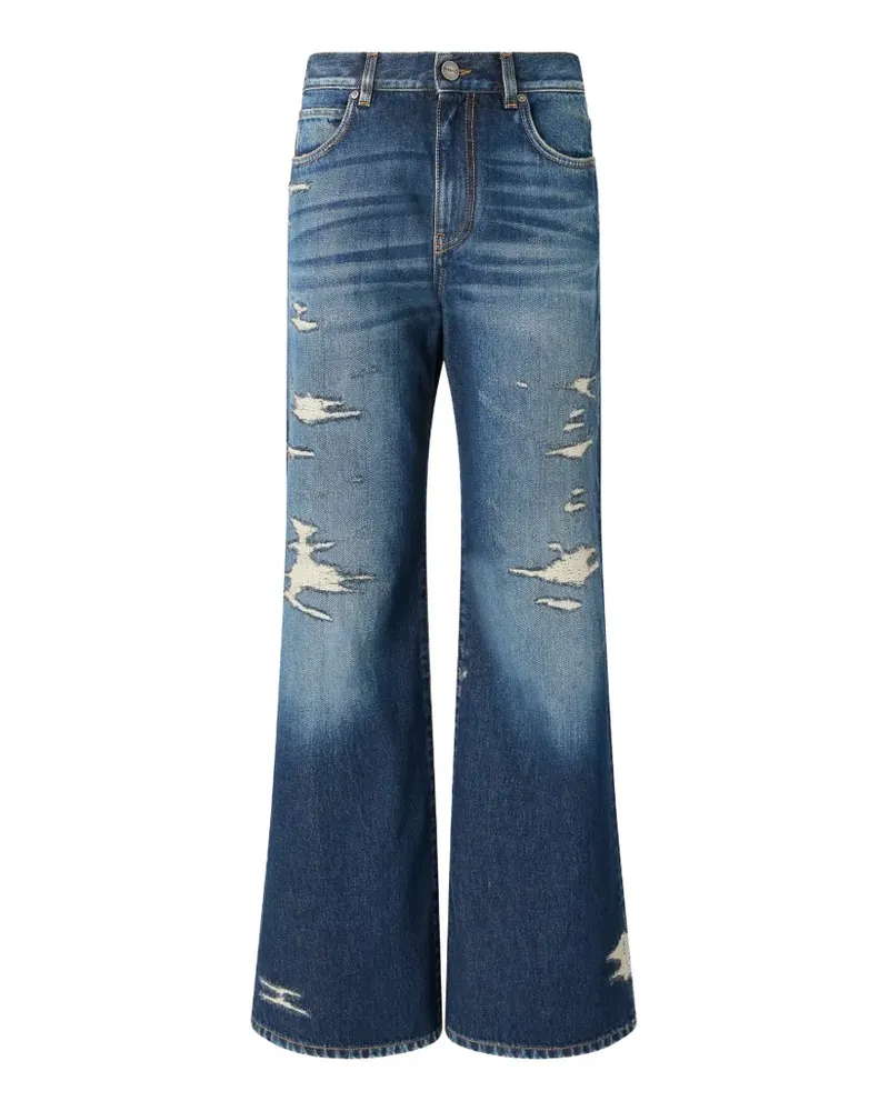 Pinko Weite Jeans im Distressed-Look - Blau Blau