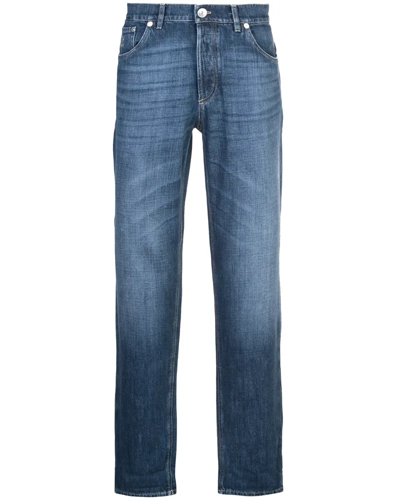 Brunello Cucinelli Jeans mit Umschlag - Blau Blau