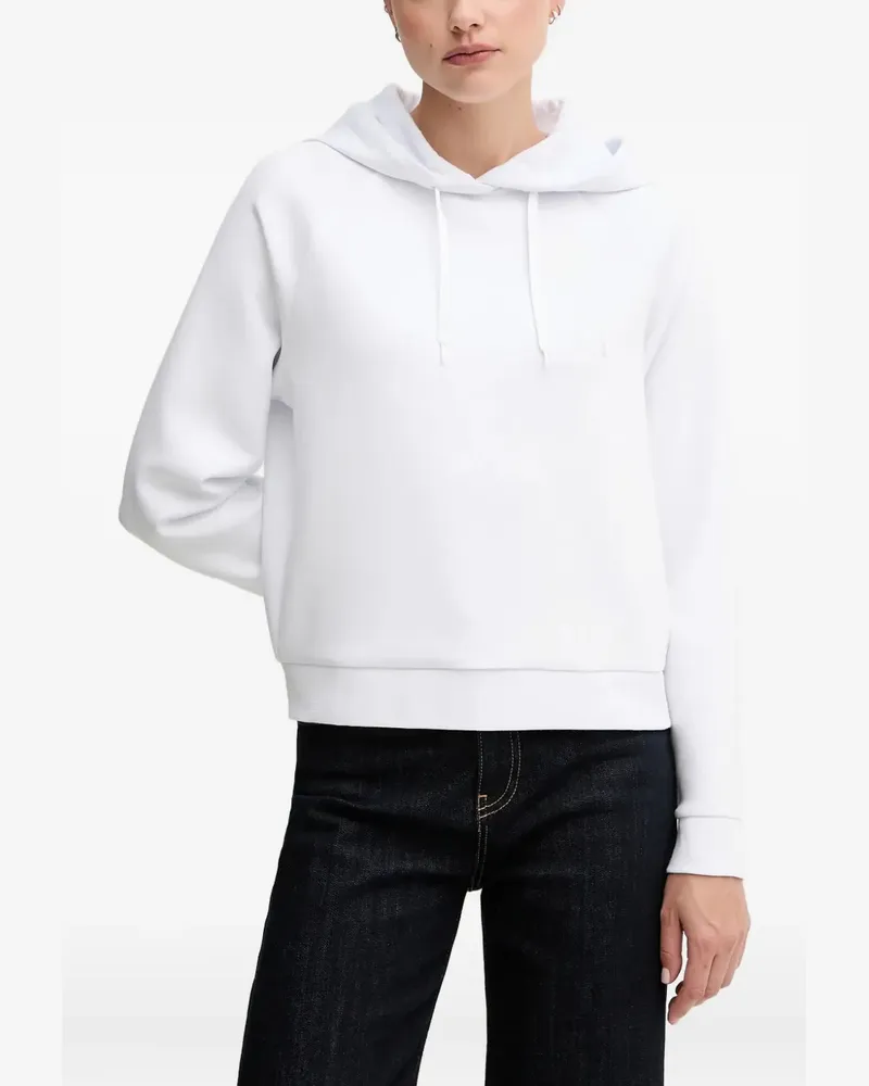 Armani Exchange crystal-embellished logo hoodie - Weiß Weiß