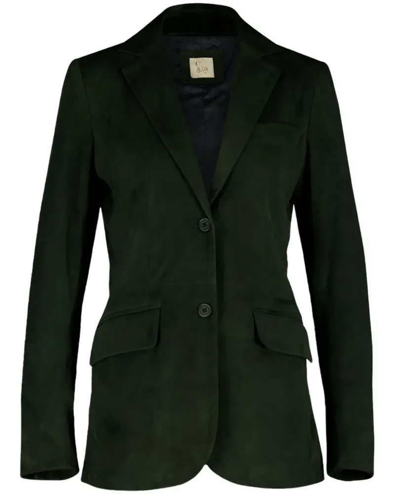 PAULA Blazer aus Wildleder mit Stickerei - Grün Grün