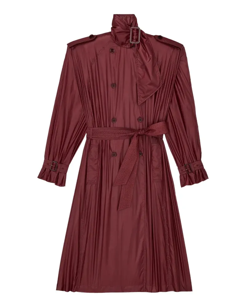 Saint Laurent pleated double-breasted trench coat - Rot Rot