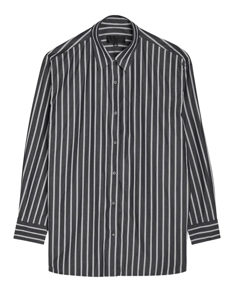 Nili Lotan Yorke vertical-stripe long-sleeve shirt - Schwarz Schwarz