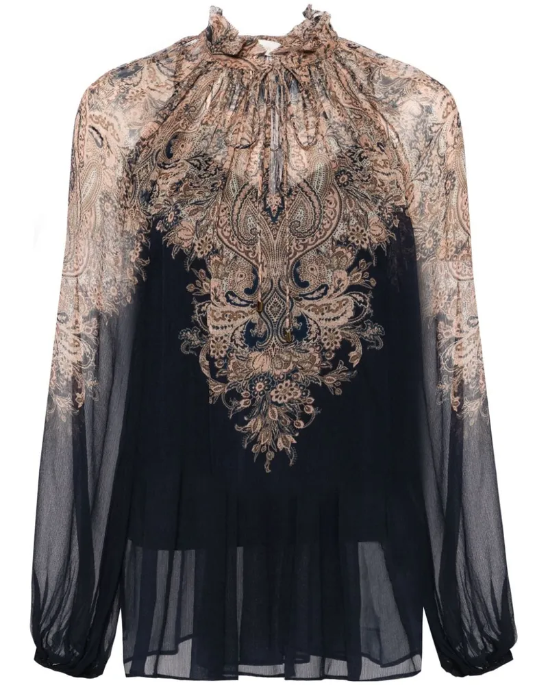 Zimmermann Natura Billow Bluse mit Paisley-Print - Blau Blau