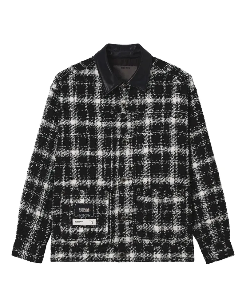 Musium Div. Karierte Jacke mit Kontrastkragen - Schwarz Schwarz