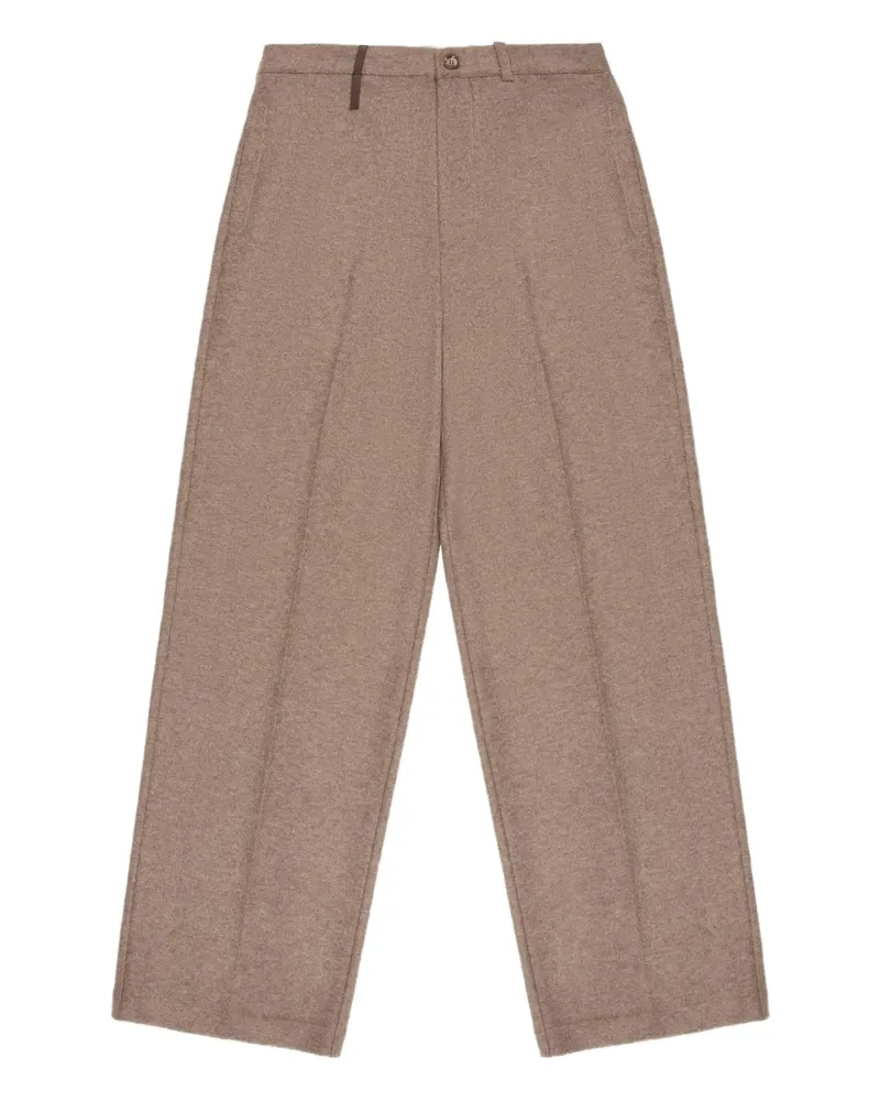 Bally Hose mit Lederbesatz - Nude Nude